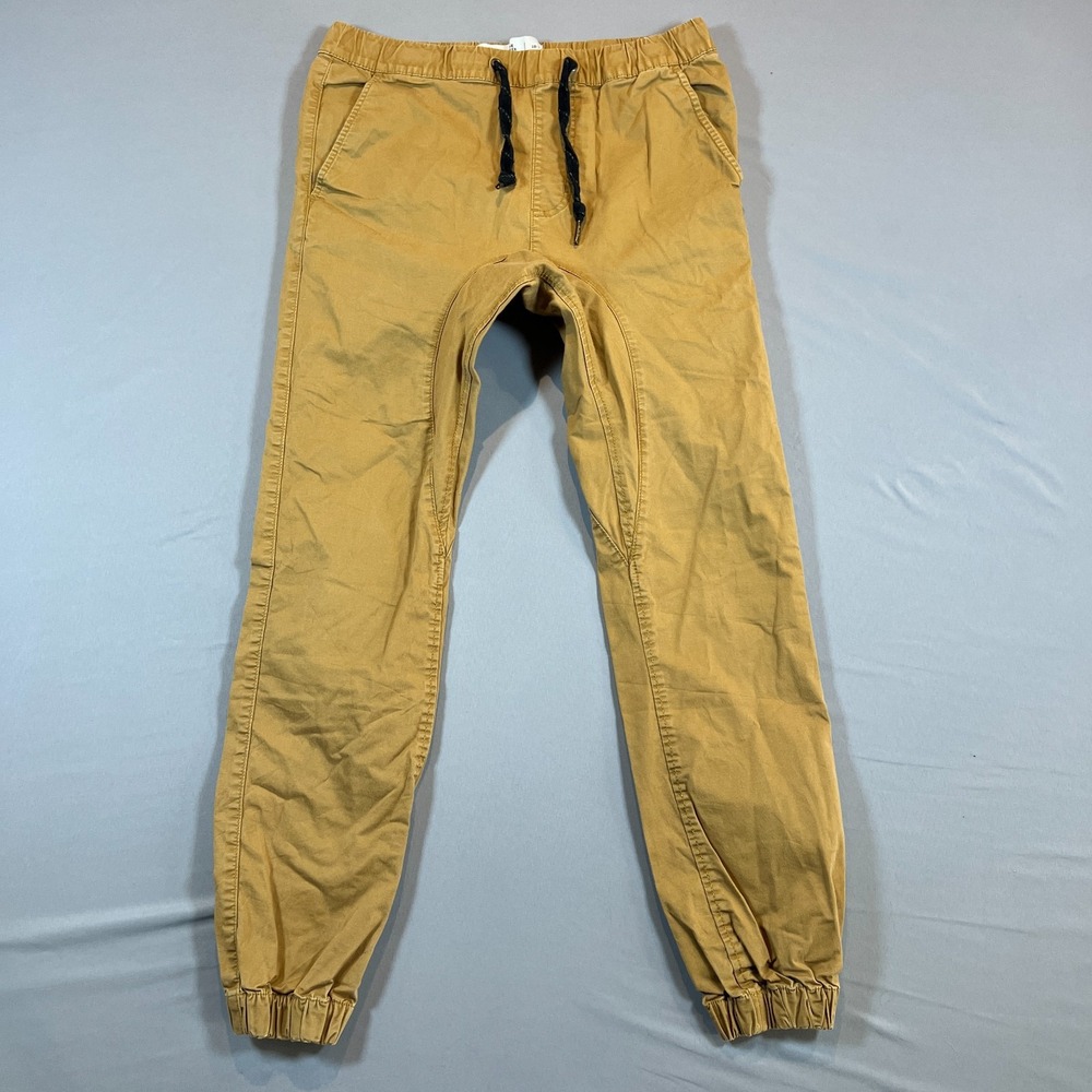 Cotton On Drake Cuffed Jogger Pants Mens 28 Khaki Stretch Slim Fit Tapered Leg